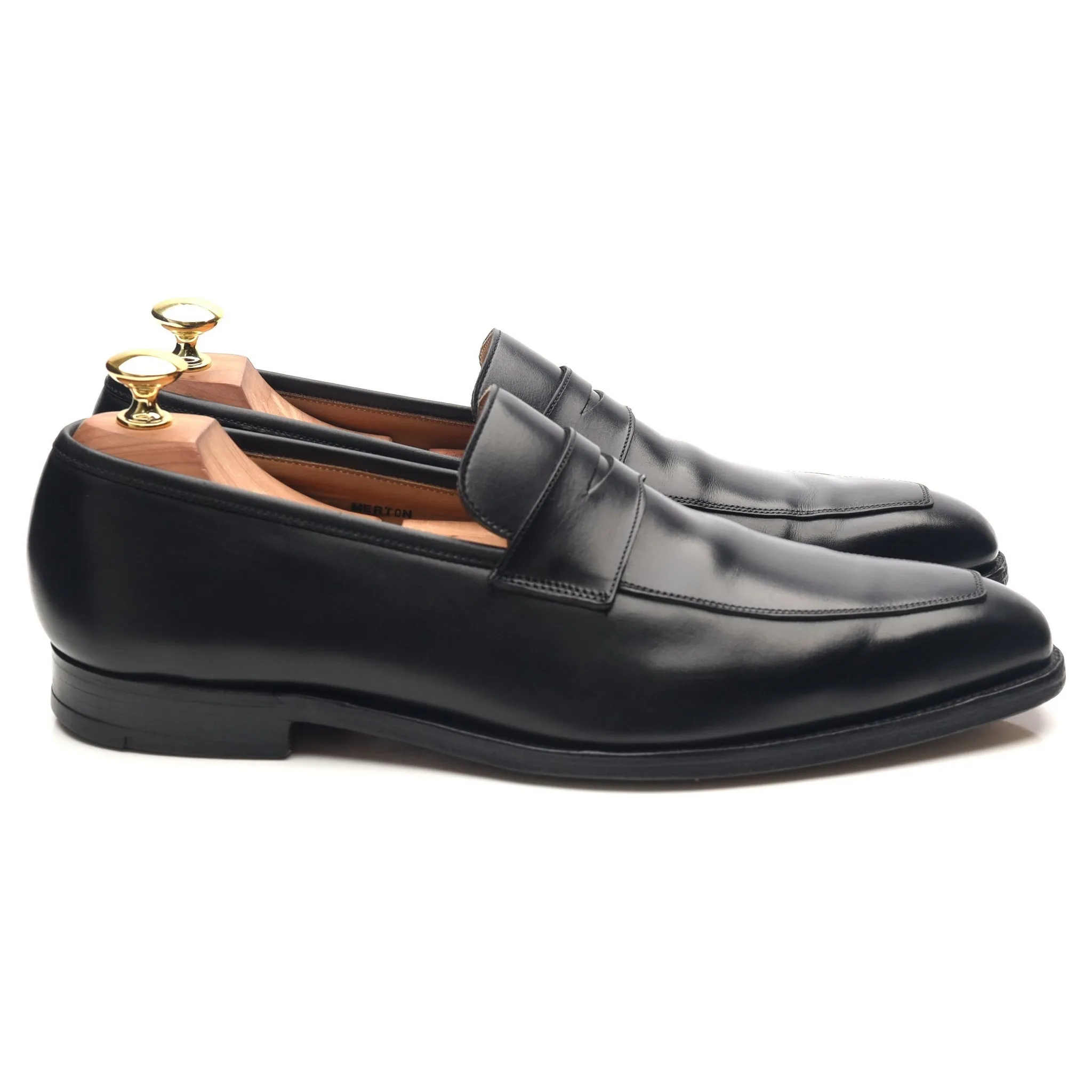 'Merton' Black Leather Loafers UK 8.5 E