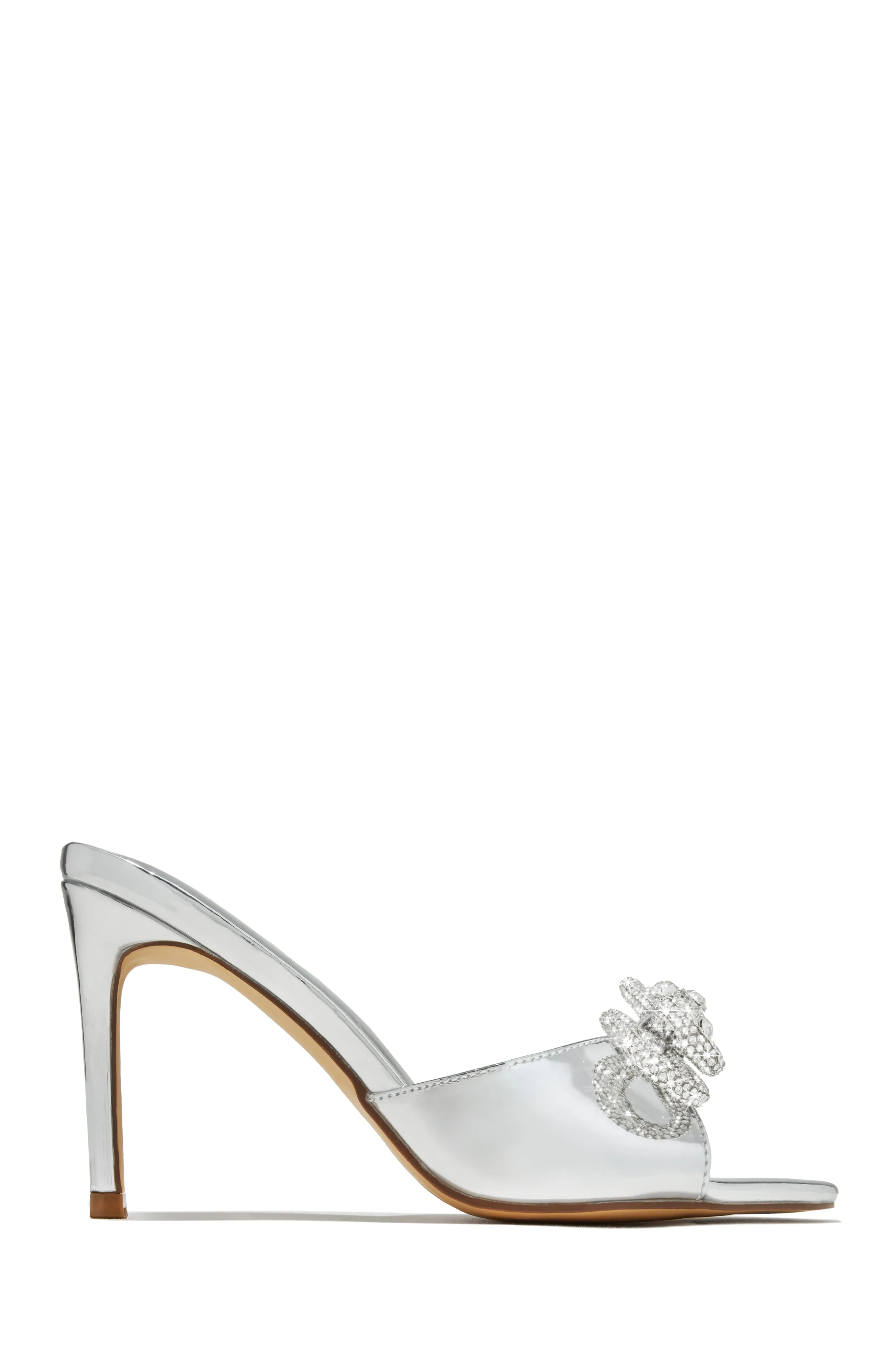 Mishelle Embellished Mule Heels - Silver