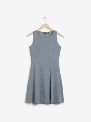 Nuon Grey Corduroy Textured Midi Dress