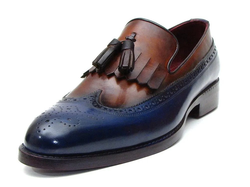 Paul Parkman Navy & Tobacco Kiltie Tassel Loafer