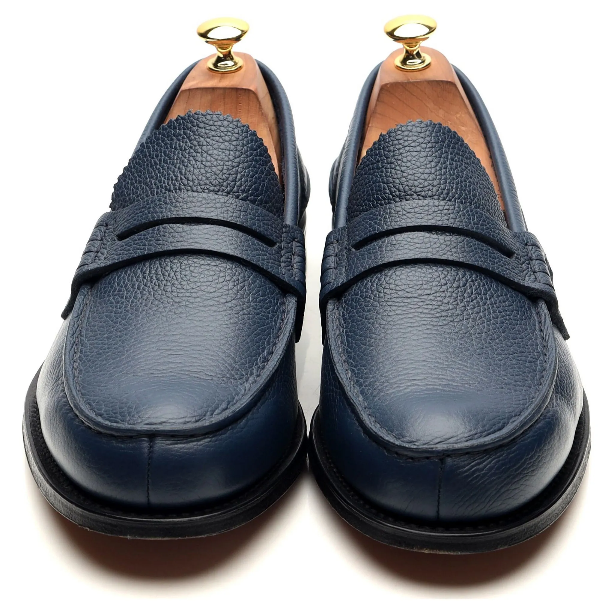 'Pembrey' Navy Blue Leather Loafers UK 10.5 F