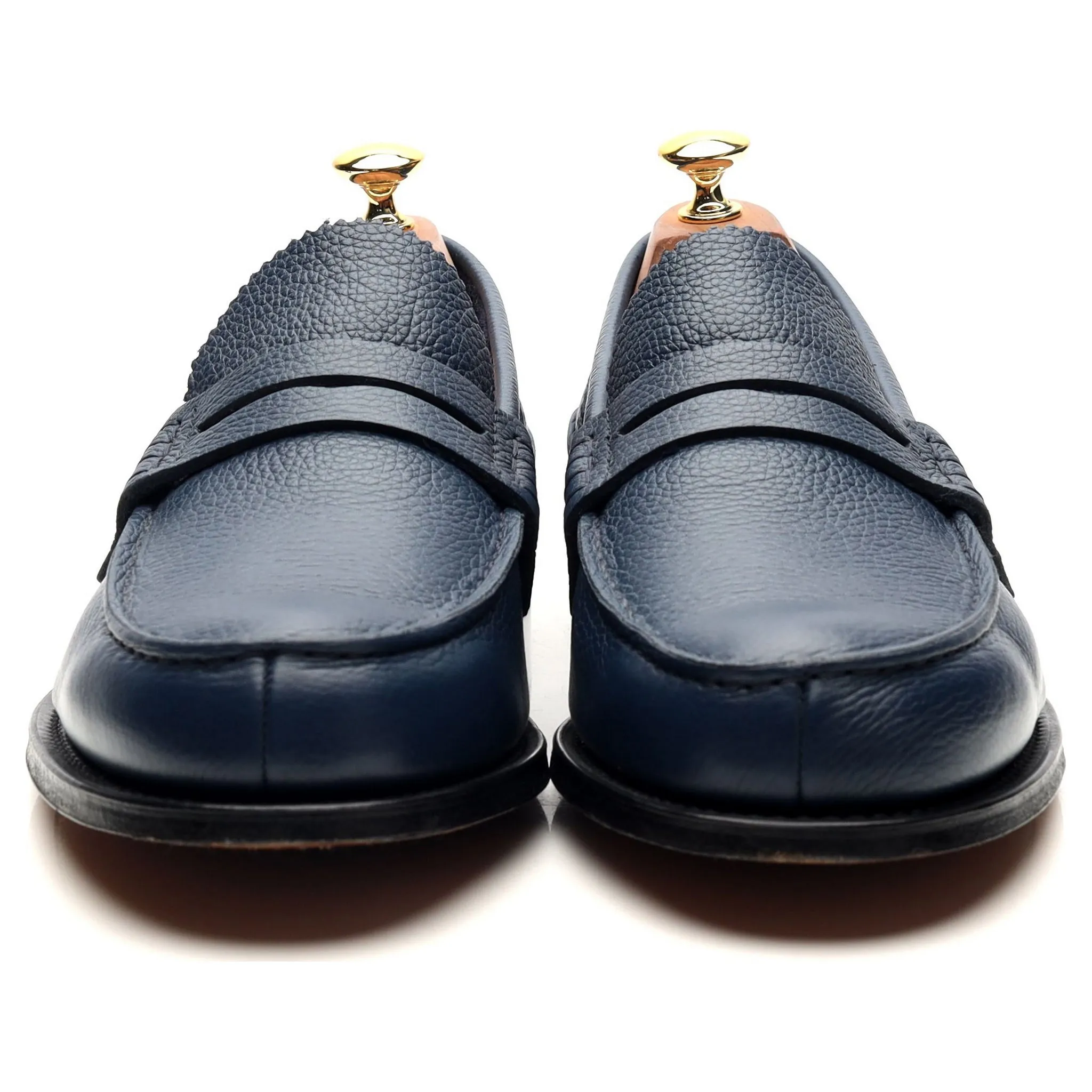 'Pembrey' Navy Blue Leather Loafers UK 10.5 F