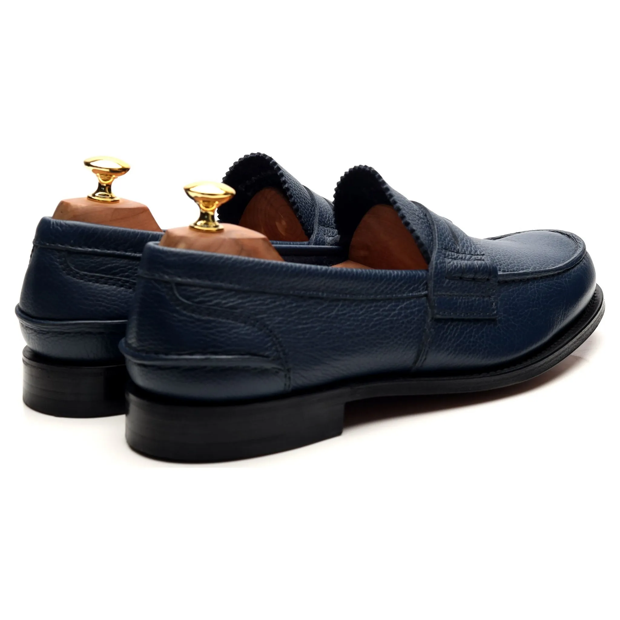 'Pembrey' Navy Blue Leather Loafers UK 10.5 F