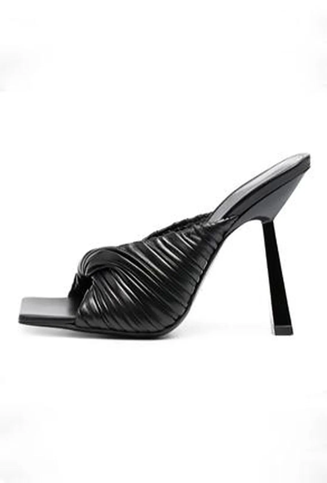 ROMI- PLEATED MULE 2 1/2" HEEL SANDALS