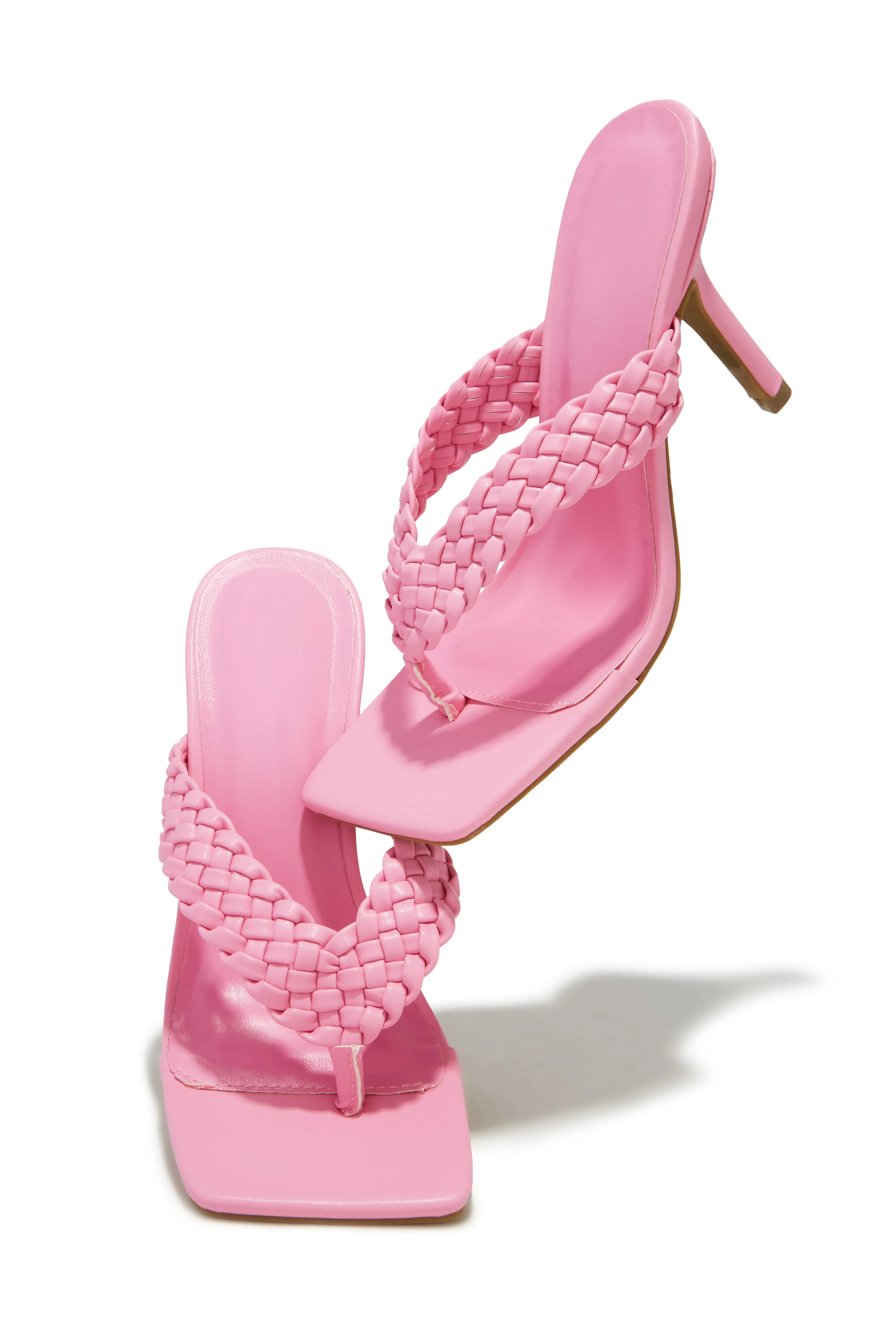 Sierra Thong Strap Mule Heels - Pink