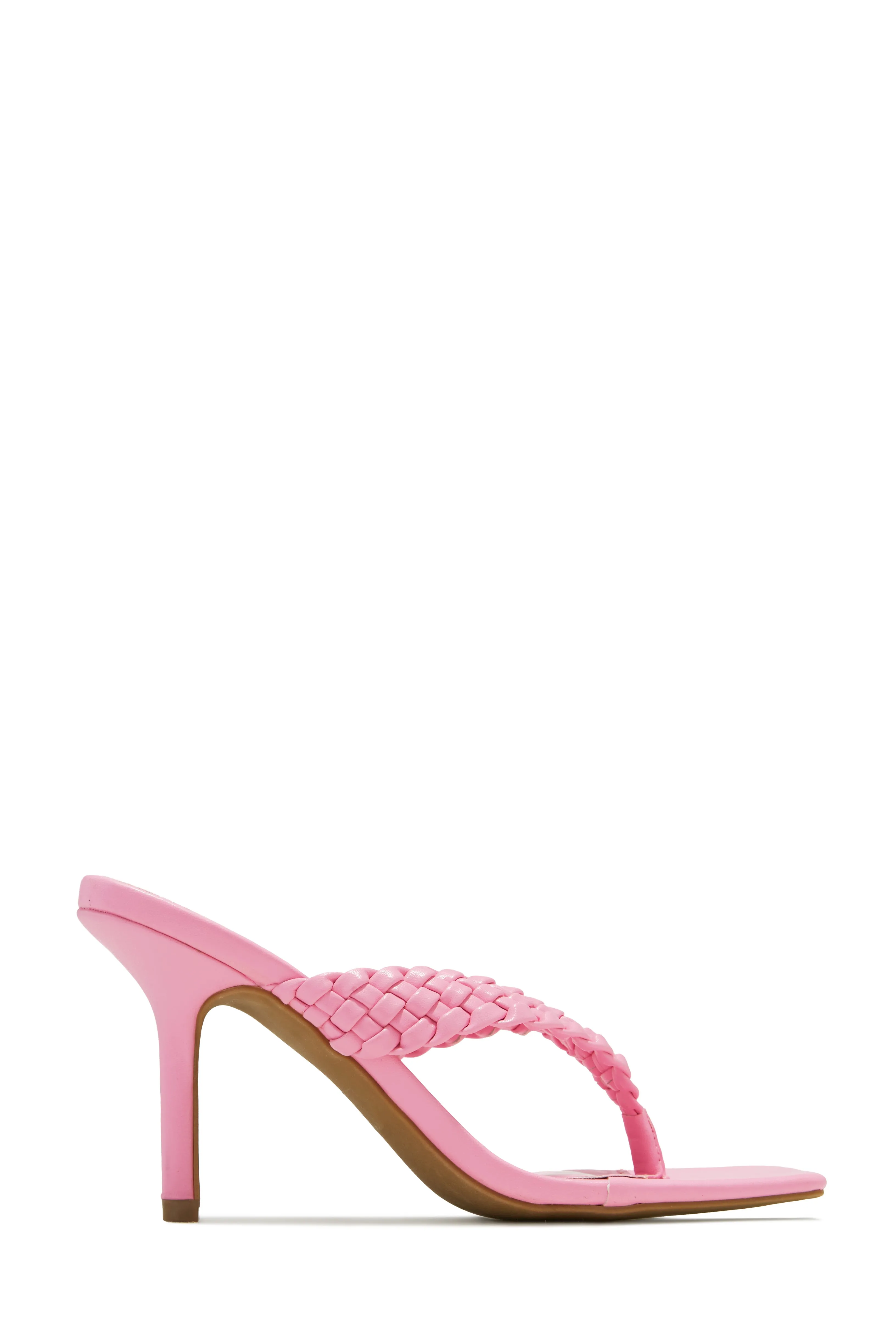 Sierra Thong Strap Mule Heels - Pink