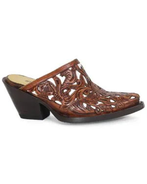 Stetson Mia Leather Tooled Mule