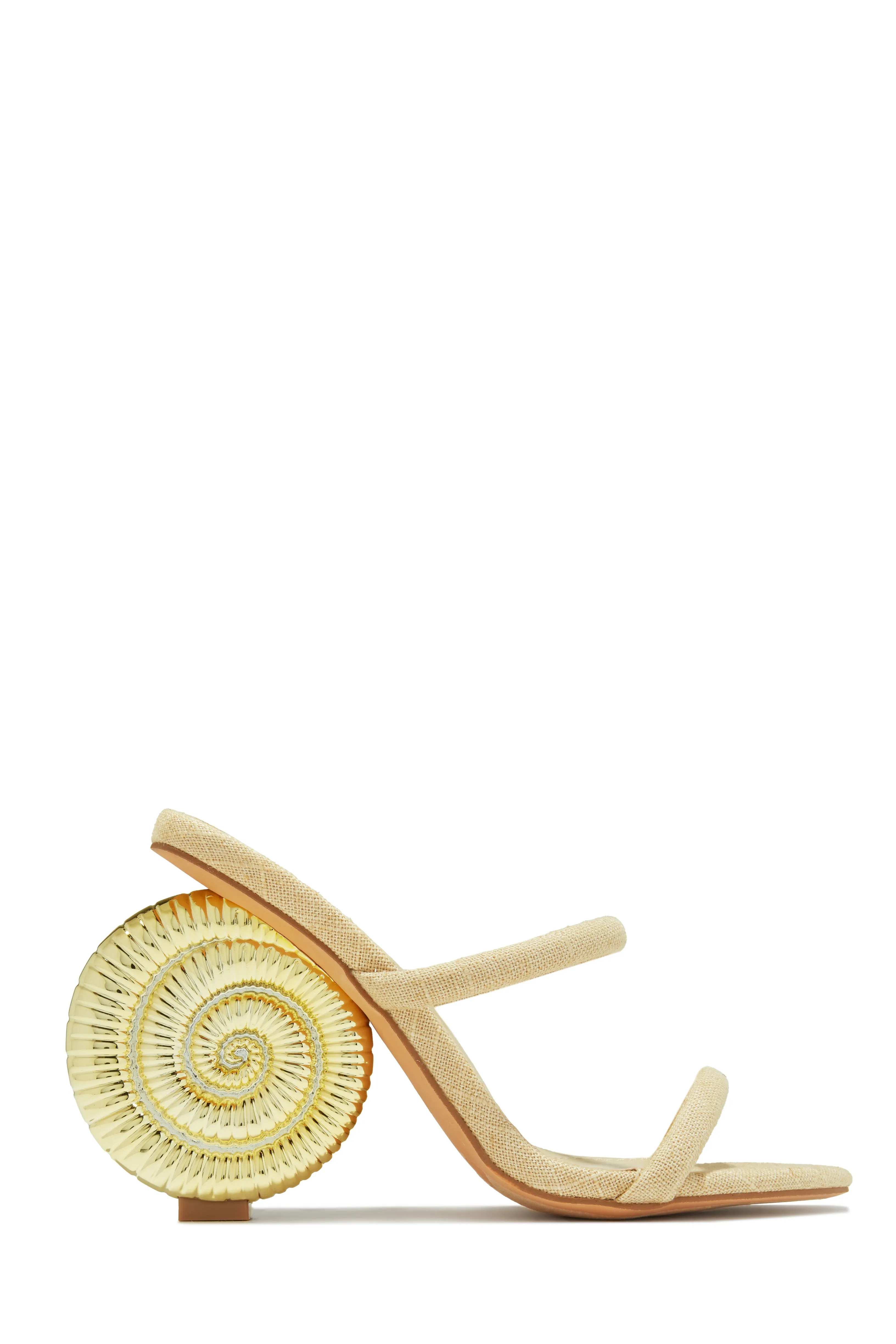 Sunset Waves Sea Shell Mule Heels - Natural