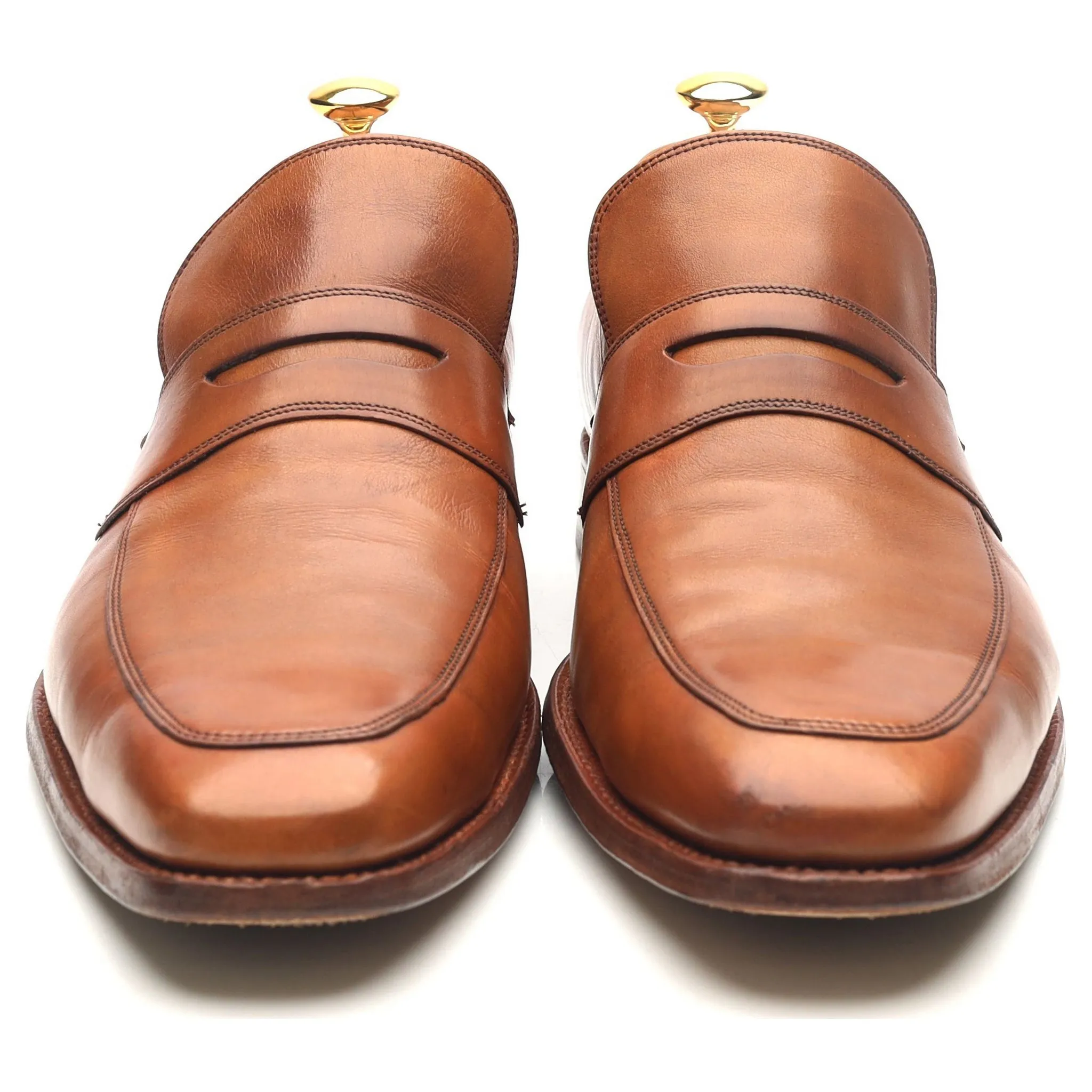 Tan Brown Leather Loafers UK 11 F