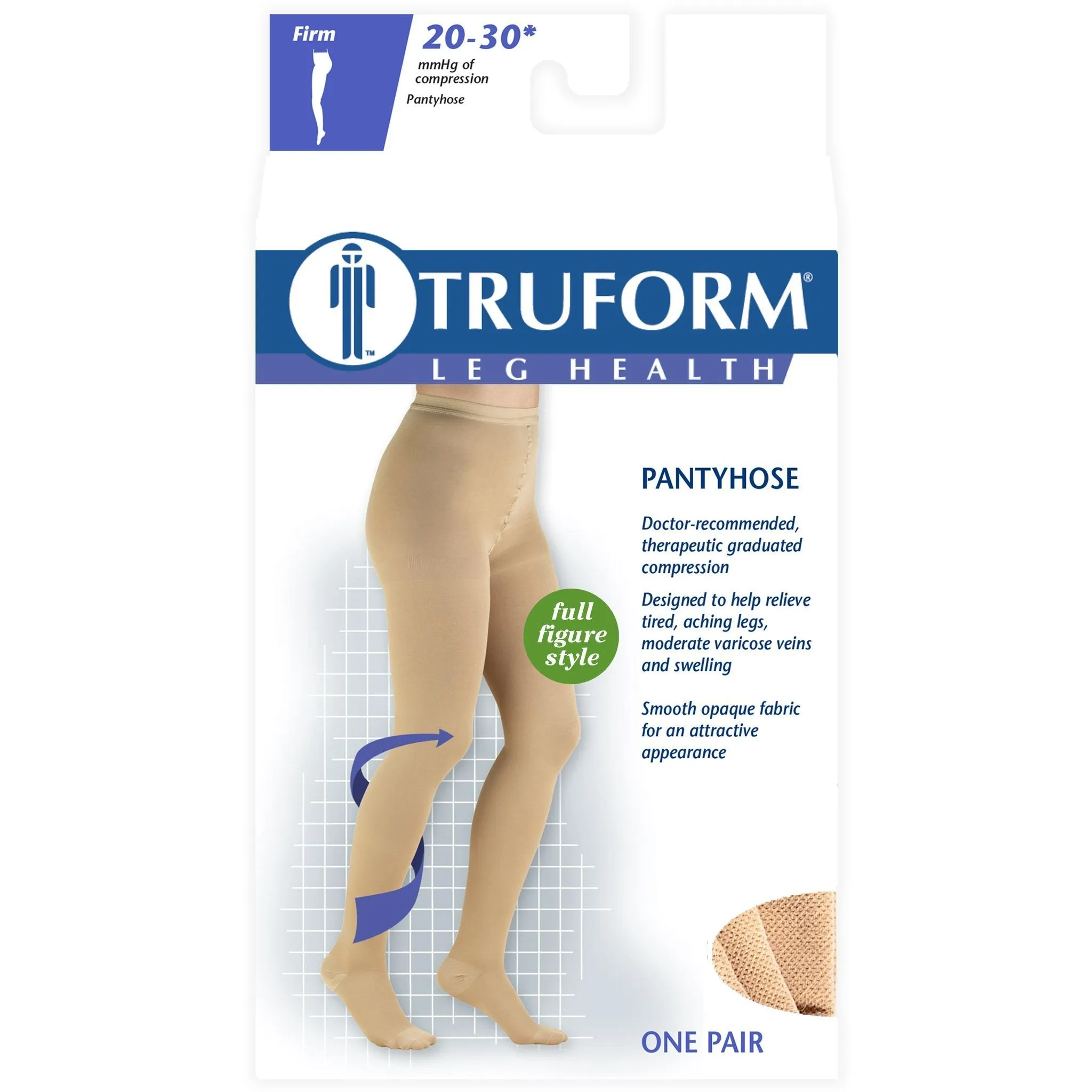 TRUFORM® Women's Pantyhose 20-30 mmHg, Plus Size